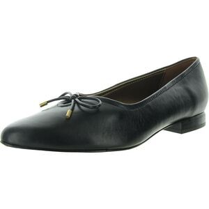 Naturalizer Black Leather Ballet Flats with Bow